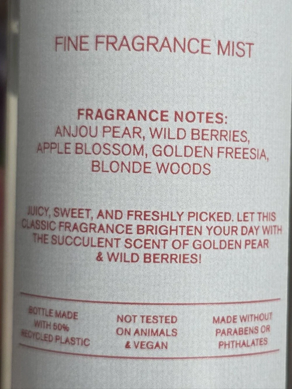 Bath & Body Works Pearberry Fine Fragrance Mist Set of 2 New RARE